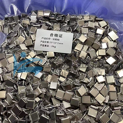 10 * 10 * 2 mm titaniumpartikler afsendt